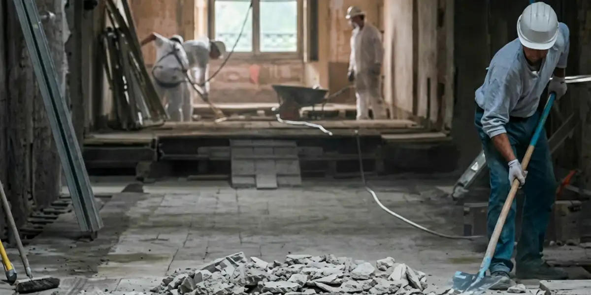 fire damage restoration professionals performing structural cleanup and restoration after a fire in Bloomington, IN