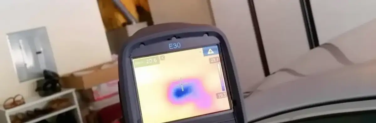mold inspection using thermal imaging technology to detect moisture and hidden mold in a home in Bloomington, IN